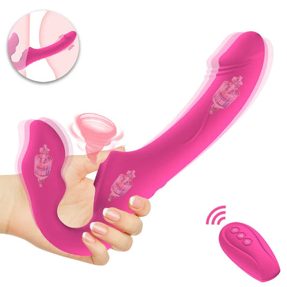 Vibrator With Female Stimulator lesbian Strap-on Female Dildos Double Penetration Clitoris Anal Sex Toys For Men Women Couple