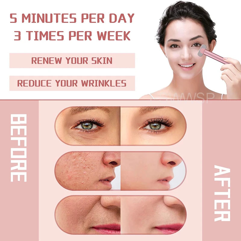 EMS Eye Vibration Massager Wand Facial Beauty Tool for Removing Wrinkles Dark Circles Pockets - Skin Care Device
