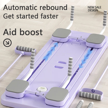 Fitness Plate Abdominal Board Non Slip Push up Board Automatic Rebound Leg & Arm Toner Pilates Reformer Set for Muscle Curling
