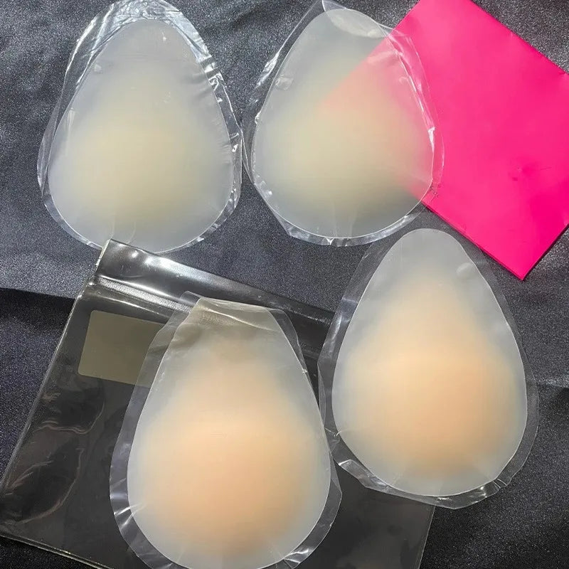 New Summer Water Droplet Nipple Cover Lift Up Bras Stickers Women Chest Reusable Strapless Bras No Glue Sticky Nipple Covers