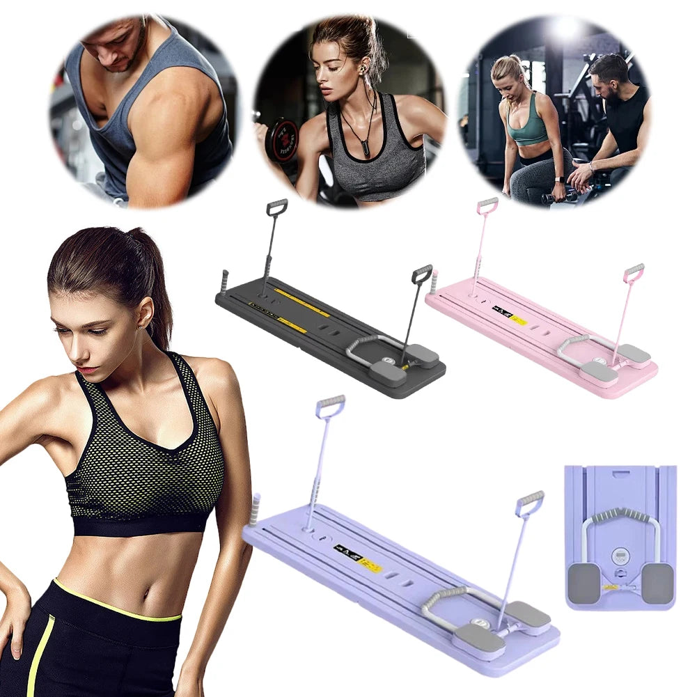 Fitness Plate Abdominal Board Non Slip Push up Board Automatic Rebound Leg & Arm Toner Pilates Reformer Set for Muscle Curling