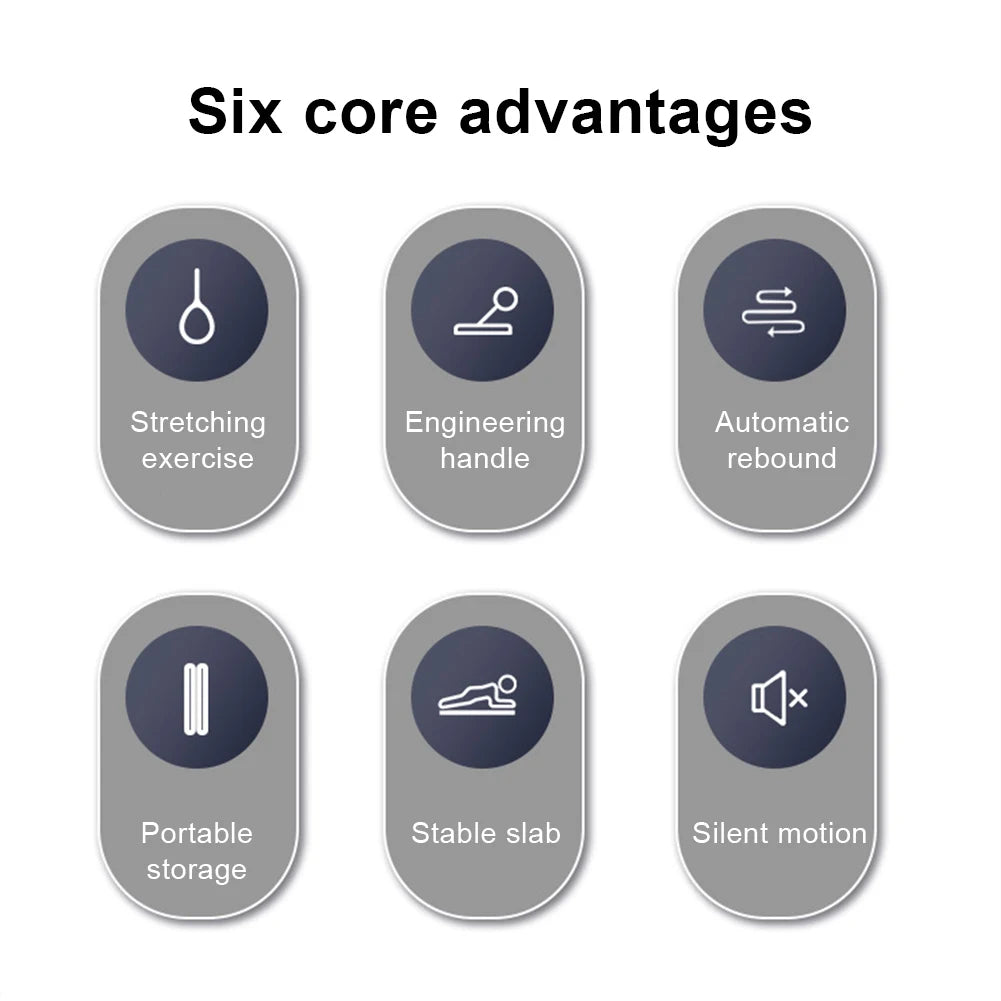 Fitness Plate Abdominal Board Non Slip Push up Board Automatic Rebound Leg & Arm Toner Pilates Reformer Set for Muscle Curling