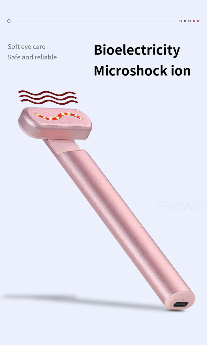 EMS Eye Vibration Massager Wand Facial Beauty Tool for Removing Wrinkles Dark Circles Pockets - Skin Care Device